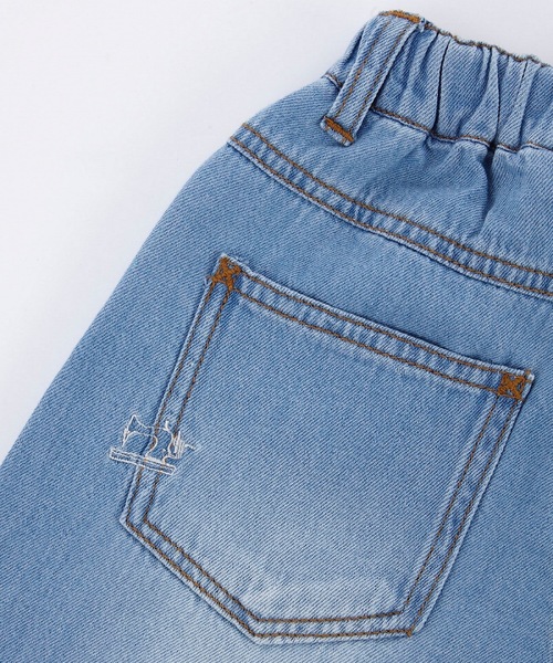 Ocean&Ground（オーシャン&グラウンド）の「ヴィンテージウォッシュタックデニムパンツ(80～140cm)（デニムパンツ・キッズ・ライトブルー/ダークブルー・80/90/95/100/110/120/130/140）」の6枚目の写真