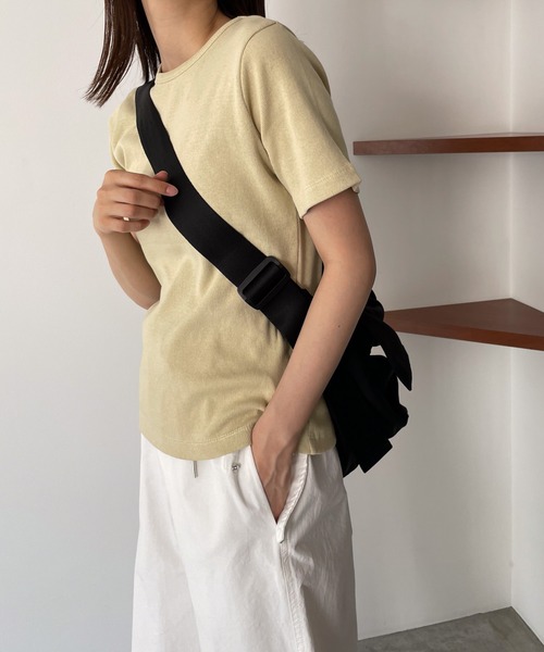 CANAL JEAN（キャナルジーン）の「El mar(エルマール) クルーネックリブ半袖Tシャツ（Tシャツ/カットソー・レディース・ブラック/イエロー/ホワイト・ONE SIZE）」の15枚目の写真