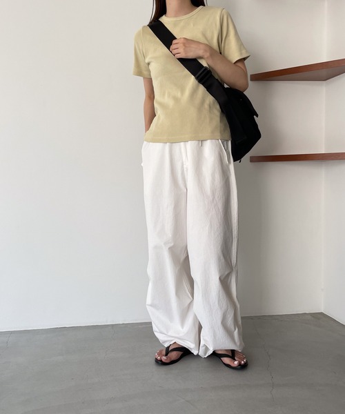 CANAL JEAN（キャナルジーン）の「El mar(エルマール) クルーネックリブ半袖Tシャツ（Tシャツ/カットソー・レディース・ブラック/イエロー/ホワイト・ONE SIZE）」の6枚目の写真