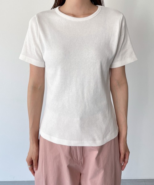 CANAL JEAN（キャナルジーン）の「El mar(エルマール) クルーネックリブ半袖Tシャツ（Tシャツ/カットソー・レディース・ブラック/イエロー/ホワイト・ONE SIZE）」の10枚目の写真