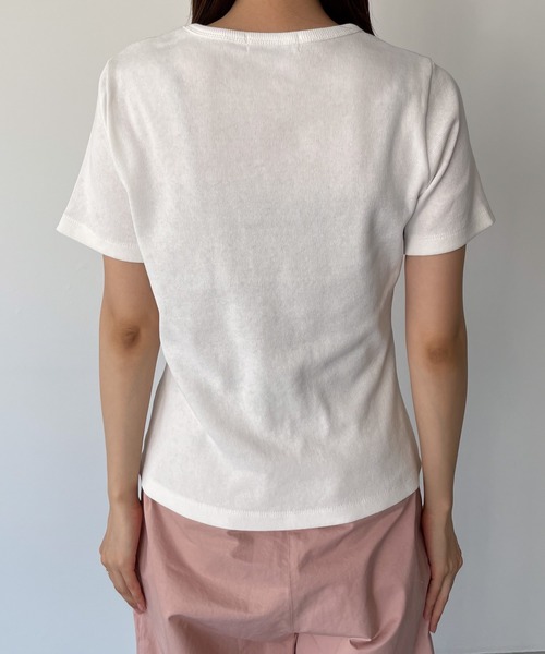 CANAL JEAN（キャナルジーン）の「El mar(エルマール) クルーネックリブ半袖Tシャツ（Tシャツ/カットソー・レディース・ブラック/イエロー/ホワイト・ONE SIZE）」の14枚目の写真