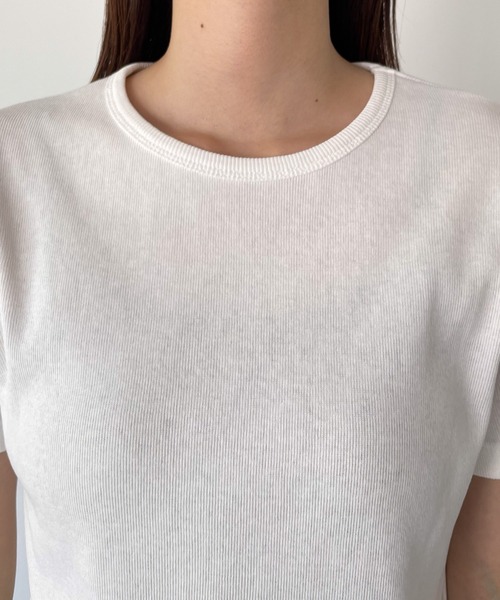 CANAL JEAN（キャナルジーン）の「El mar(エルマール) クルーネックリブ半袖Tシャツ（Tシャツ/カットソー・レディース・ブラック/イエロー/ホワイト・ONE SIZE）」の12枚目の写真