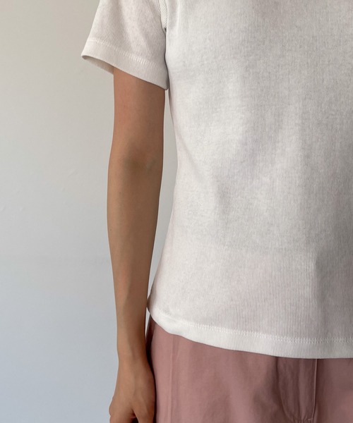 CANAL JEAN（キャナルジーン）の「El mar(エルマール) クルーネックリブ半袖Tシャツ（Tシャツ/カットソー・レディース・ブラック/イエロー/ホワイト・ONE SIZE）」の17枚目の写真