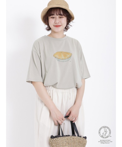 Samansa Mos2(サマンサ モスモス)の「【PETER RABBIT×SamansaMos2】パイ柄Tシャツ(Tシャツ/カットソー・レディース・ブラック/オフホワイト/ベージュ・F)」の3枚目の写真