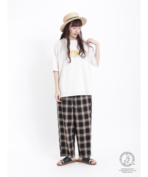 Samansa Mos2(サマンサ モスモス)の「【PETER RABBIT×SamansaMos2】パイ柄Tシャツ(Tシャツ/カットソー・レディース・ブラック/オフホワイト/ベージュ・F)」の17枚目の写真