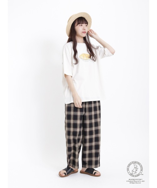 Samansa Mos2(サマンサ モスモス)の「【PETER RABBIT×SamansaMos2】パイ柄Tシャツ(Tシャツ/カットソー・レディース・ブラック/オフホワイト/ベージュ・F)」の14枚目の写真