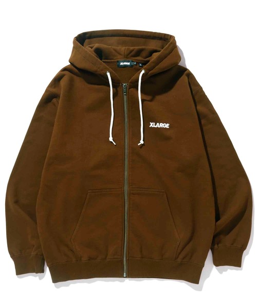 XLARGE（エクストララージ）の「STANDARD LOGO ZIP HOODED SWEATSHIRT（パーカー・メンズ・ネイビー/ブラウン/アッシュ/グリーン/ブラック・M/L/XL/S）」の15枚目の写真