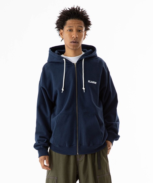 XLARGE（エクストララージ）の「STANDARD LOGO ZIP HOODED SWEATSHIRT（パーカー・メンズ・ネイビー/ブラウン/アッシュ/グリーン/ブラック・M/L/XL/S）」の19枚目の写真