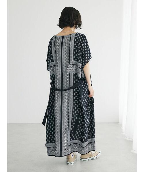 CRAFT STANDARD BOUTIQUE（クラフトスタンダードブティック）の「インドコットン混パネル柄ウエストリボンワンピース（ワンピース・レディース・マスタード/カーキ/ブラック・FREE）」の22枚目の写真