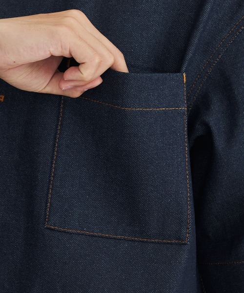 th products(ティーエイチプロダクト)の「【th products/ティーエイチプロダクツ】STUDIOUS別注 DENIM S/S SHIRT(シャツ/ブラウス・メンズ・インディゴブルー・1/2)」の10枚目の写真