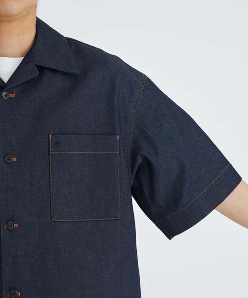 th products(ティーエイチプロダクト)の「【th products/ティーエイチプロダクツ】STUDIOUS別注 DENIM S/S SHIRT(シャツ/ブラウス・メンズ・インディゴブルー・1/2)」の3枚目の写真