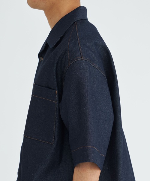 th products(ティーエイチプロダクト)の「【th products/ティーエイチプロダクツ】STUDIOUS別注 DENIM S/S SHIRT(シャツ/ブラウス・メンズ・インディゴブルー・1/2)」の5枚目の写真