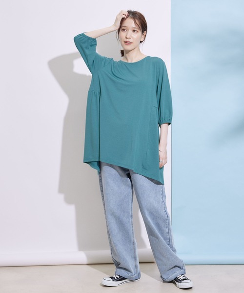 Jayro（ジャイロ）の「ティアードチュニック（Tシャツ/カットソー・レディース・ブラック/ホワイト系その他/グリーン・M）」の5枚目の写真