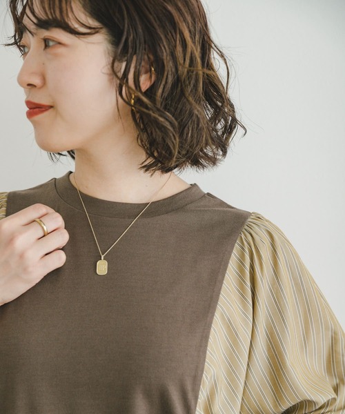 ITEMS URBANRESEARCH（アイテムズ アーバンリサーチ）の「ストライプフハクドッキングワンピース（ワンピース・レディース・モカ/ブラック・FREE）」の22枚目の写真