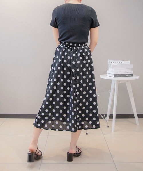 aimoha(アイモハ)の「シンプル 綿麻ブレンド 水玉スカート(スカート・レディース・ホワイト/ブラック・LARGE/MEDIUM/X-LARGE)」の12枚目の写真