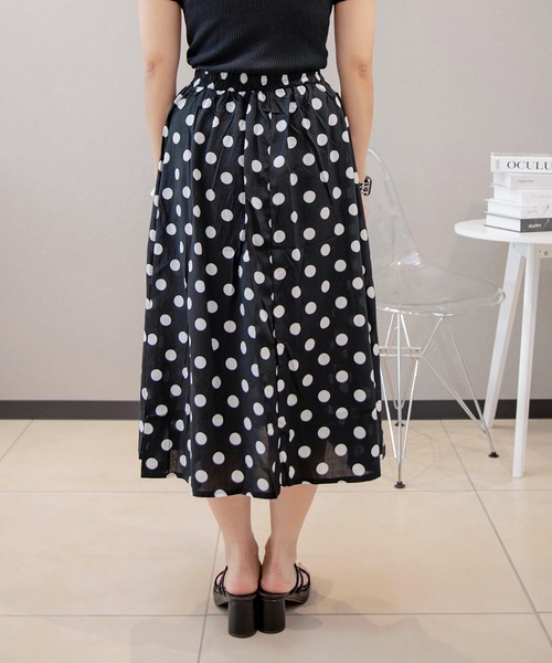 aimoha(アイモハ)の「シンプル 綿麻ブレンド 水玉スカート(スカート・レディース・ホワイト/ブラック・LARGE/MEDIUM/X-LARGE)」の18枚目の写真