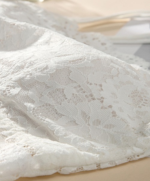 DiamondHearts（ダイヤモンドハーツ）の「ノンワイヤー花柄総レースチューブトップ（チューブトップ・レディース・ホワイト/ブラック・FREE）」の4枚目の写真