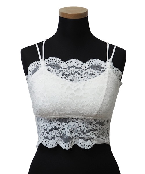 DiamondHearts（ダイヤモンドハーツ）の「ノンワイヤー花柄総レースチューブトップ（チューブトップ・レディース・ホワイト/ブラック・FREE）」の14枚目の写真