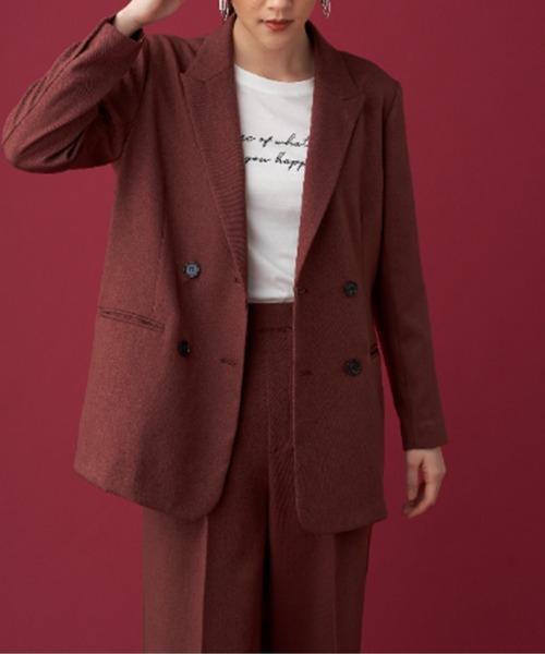 BELLUNA（ベルーナ）の「ウールライクジャケット（スーツジャケット・レディース・モスグリーン/ブラウン・X-LARGE/MEDIUM/LARGE）」の18枚目の写真