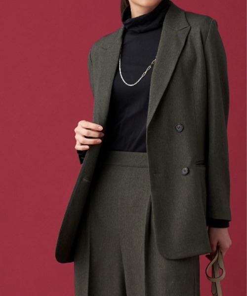 BELLUNA（ベルーナ）の「ウールライクジャケット（スーツジャケット・レディース・モスグリーン/ブラウン・X-LARGE/MEDIUM/LARGE）」の11枚目の写真