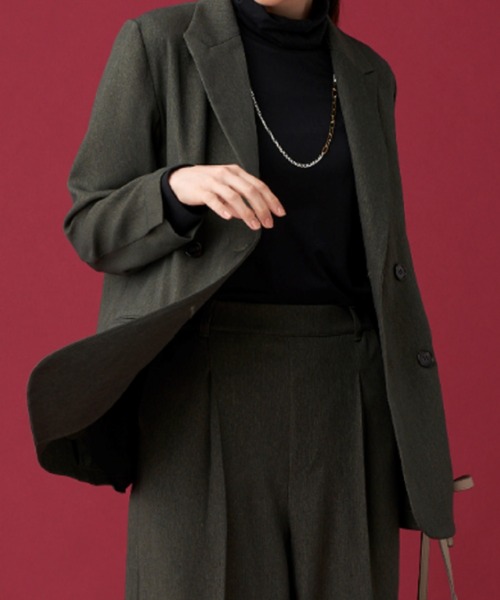 BELLUNA（ベルーナ）の「ウールライクジャケット（スーツジャケット・レディース・モスグリーン/ブラウン・X-LARGE/MEDIUM/LARGE）」の10枚目の写真