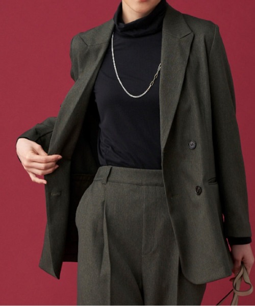 BELLUNA（ベルーナ）の「ウールライクジャケット（スーツジャケット・レディース・モスグリーン/ブラウン・X-LARGE/MEDIUM/LARGE）」の9枚目の写真