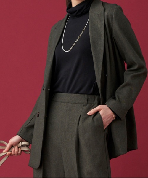 BELLUNA（ベルーナ）の「ウールライクジャケット（スーツジャケット・レディース・モスグリーン/ブラウン・X-LARGE/MEDIUM/LARGE）」の6枚目の写真