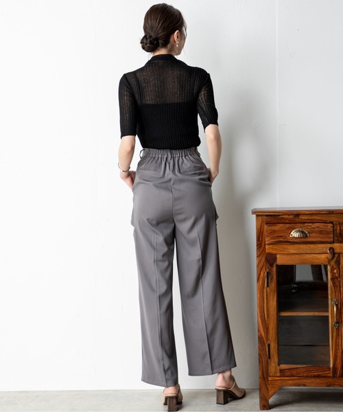 MILLION CARATS(ミリオンカラッツ)の「ラメのきらめきがコーデに華やかさをプラスする5分袖シアーニットプルオーバー(ニット/セーター・レディース・ブラック/ブラウン/グレー/オフホワイト・FREE)」の18枚目の写真