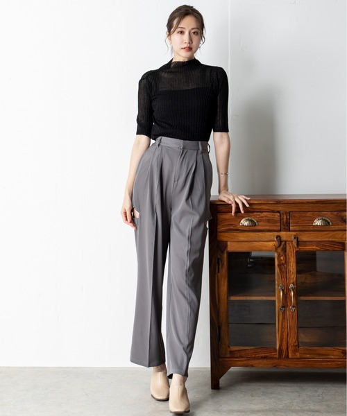 MILLION CARATS(ミリオンカラッツ)の「ラメのきらめきがコーデに華やかさをプラスする5分袖シアーニットプルオーバー(ニット/セーター・レディース・ブラック/ブラウン/グレー/オフホワイト・FREE)」の19枚目の写真