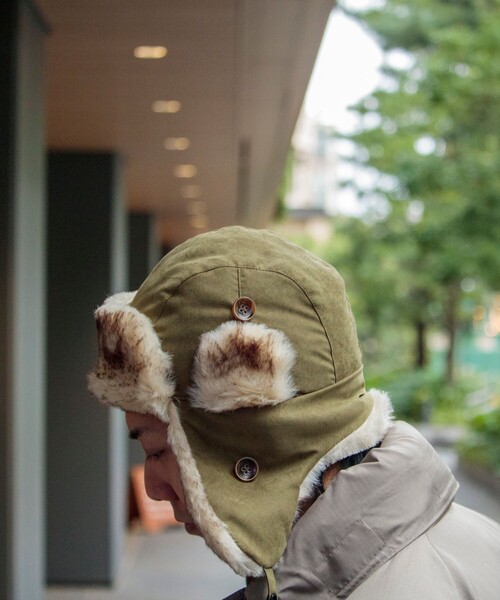 GLOSTER（グロスター）の「【GLOSTER/グロスター】ベーシックフライトキャップ（キャップ・メンズ・ブラック/カーキ/ベージュ・FREE）」の12枚目の写真