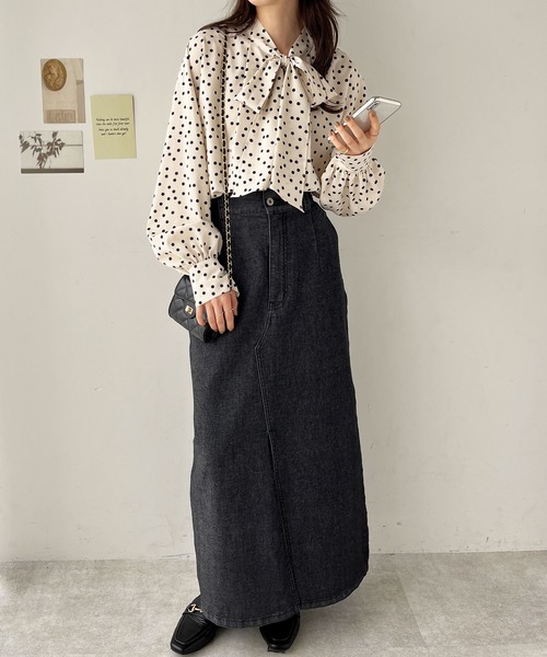 GeeRA(ジーラ)の「オンオフ着られる!前後2wayリボンボウタイブラウス(シャツ/ブラウス・レディース・ブルー/ブラック系その他/ブラック/アイボリー/ホワイト/ピンクベージュ/ベージュ・LARGE/MEDIUM/SMALL/X-LARGE)」の16枚目の写真