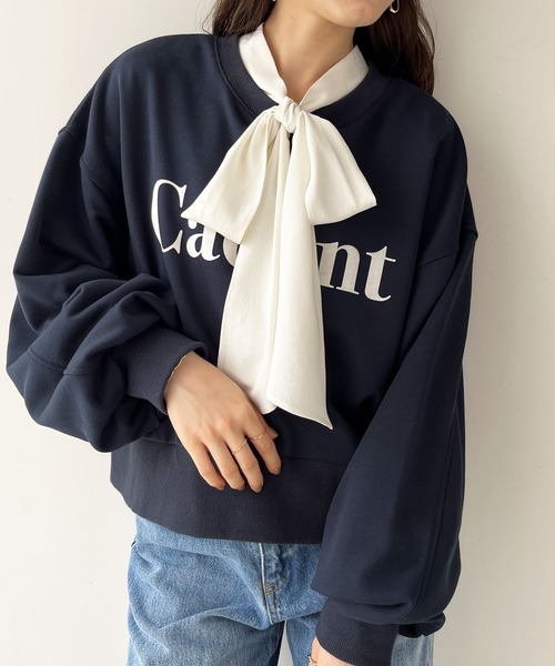 GeeRA(ジーラ)の「オンオフ着られる!前後2wayリボンボウタイブラウス(シャツ/ブラウス・レディース・ブルー/ブラック系その他/ブラック/アイボリー/ホワイト/ピンクベージュ/ベージュ・LARGE/MEDIUM/SMALL/X-LARGE)」の8枚目の写真