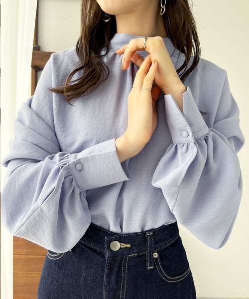 GeeRA(ジーラ)の「オンオフ着られる!前後2wayリボンボウタイブラウス(シャツ/ブラウス・レディース・ブルー/ブラック系その他/ブラック/アイボリー/ホワイト/ピンクベージュ/ベージュ・LARGE/MEDIUM/SMALL/X-LARGE)」の14枚目の写真