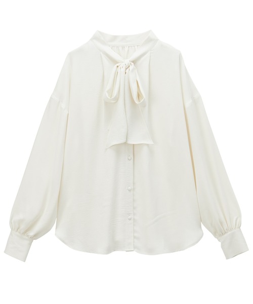 GeeRA(ジーラ)の「オンオフ着られる!前後2wayリボンボウタイブラウス(シャツ/ブラウス・レディース・ブルー/ブラック系その他/ブラック/アイボリー/ホワイト/ピンクベージュ/ベージュ・LARGE/MEDIUM/SMALL/X-LARGE)」の18枚目の写真