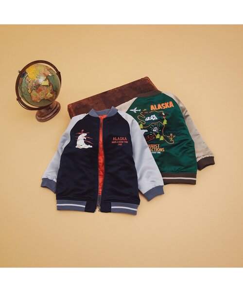 BREEZE（ブリーズ）の「アラスカジャン（スカジャン・キッズ・ネイビー/グリーン・110/90/130/100/140/120/150）」の5枚目の写真