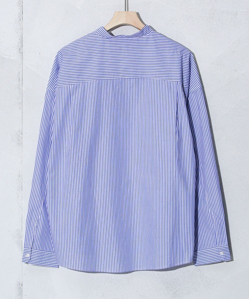 NANO universe（ナノユニバース）の「「大人のワイドシャツ」バンドカラー 長袖（シャツ/ブラウス・メンズ・ホワイト/ベージュ/ブルー・S/M/L）」の4枚目の写真