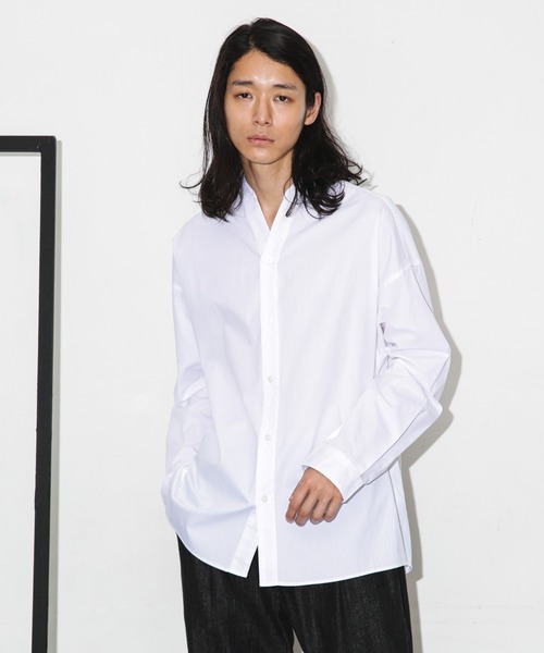 NANO universe（ナノユニバース）の「「大人のワイドシャツ」バンドカラー 長袖（シャツ/ブラウス・メンズ・ホワイト/ベージュ/ブルー・S/M/L）」の10枚目の写真