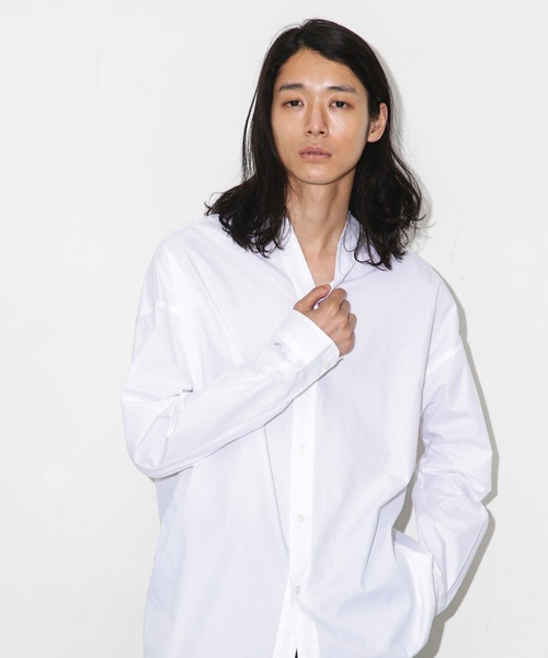 NANO universe（ナノユニバース）の「「大人のワイドシャツ」バンドカラー 長袖（シャツ/ブラウス・メンズ・ホワイト/ベージュ/ブルー・S/M/L）」の11枚目の写真