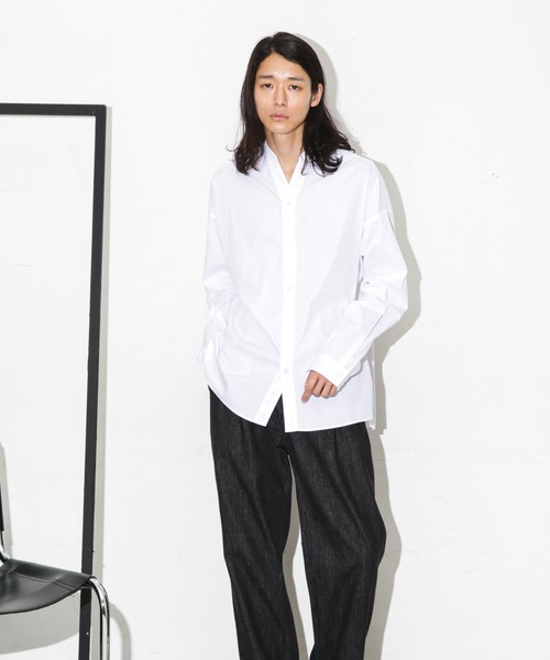 NANO universe（ナノユニバース）の「「大人のワイドシャツ」バンドカラー 長袖（シャツ/ブラウス・メンズ・ホワイト/ベージュ/ブルー・S/M/L）」の12枚目の写真