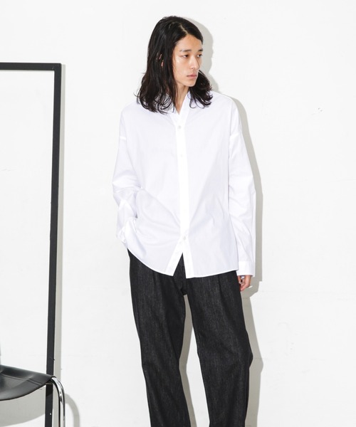 NANO universe（ナノユニバース）の「「大人のワイドシャツ」バンドカラー 長袖（シャツ/ブラウス・メンズ・ホワイト/ベージュ/ブルー・S/M/L）」の13枚目の写真