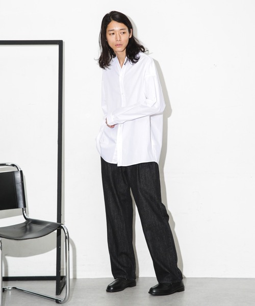 NANO universe（ナノユニバース）の「「大人のワイドシャツ」バンドカラー 長袖（シャツ/ブラウス・メンズ・ホワイト/ベージュ/ブルー・S/M/L）」の14枚目の写真