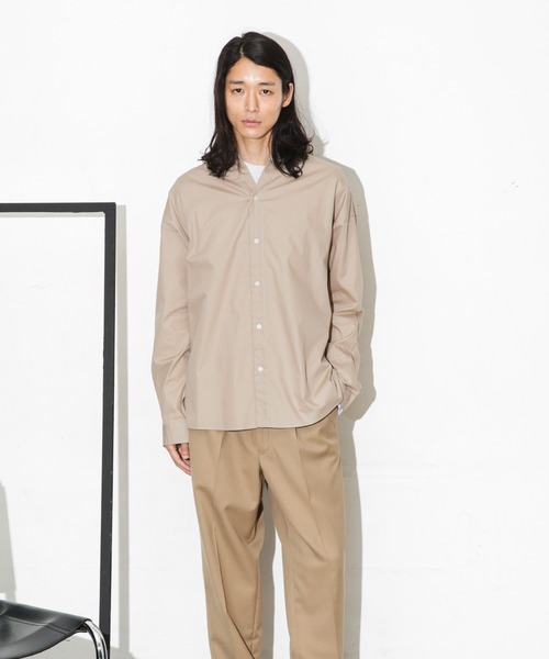 NANO universe（ナノユニバース）の「「大人のワイドシャツ」バンドカラー 長袖（シャツ/ブラウス・メンズ・ホワイト/ベージュ/ブルー・S/M/L）」の21枚目の写真