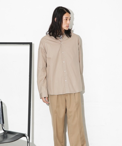 NANO universe（ナノユニバース）の「「大人のワイドシャツ」バンドカラー 長袖（シャツ/ブラウス・メンズ・ホワイト/ベージュ/ブルー・S/M/L）」の22枚目の写真