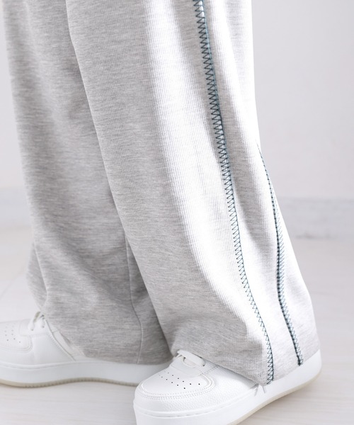 classicalelf（クラシカルエルフ）の「さりげないアクセントでこなれ感をplus。配色ステッチラインパンツ（スウェットパンツ・レディース・ブラック/杢グレー・MEDIUM/SMALL/X-LARGE/LARGE）」の8枚目の写真