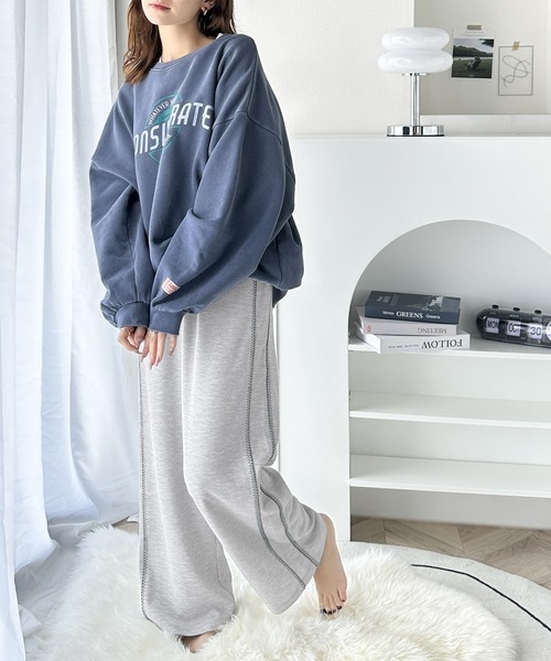 classicalelf（クラシカルエルフ）の「さりげないアクセントでこなれ感をplus。配色ステッチラインパンツ（スウェットパンツ・レディース・ブラック/杢グレー・MEDIUM/SMALL/X-LARGE/LARGE）」の13枚目の写真