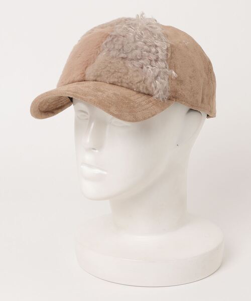 COMMON WARE（コモンウェアー）の「ST:PB/FFUR PTN CAP　ファーポイントキャップ（キャップ・レディース・ベージュ/ブラック・FREE）」の8枚目の写真
