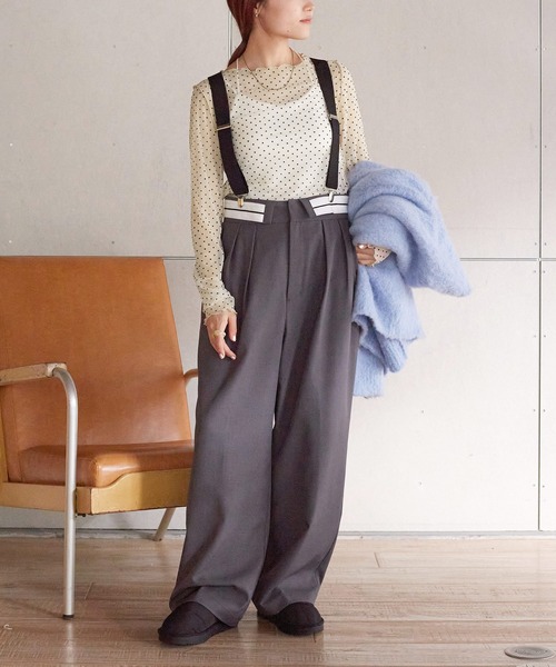 w closet（ダブルクローゼット）の「チュールドットボートネックプルオーバー（Tシャツ/カットソー・レディース・ブラック/ベージュ系その他/アイボリー・FREE）」の4枚目の写真