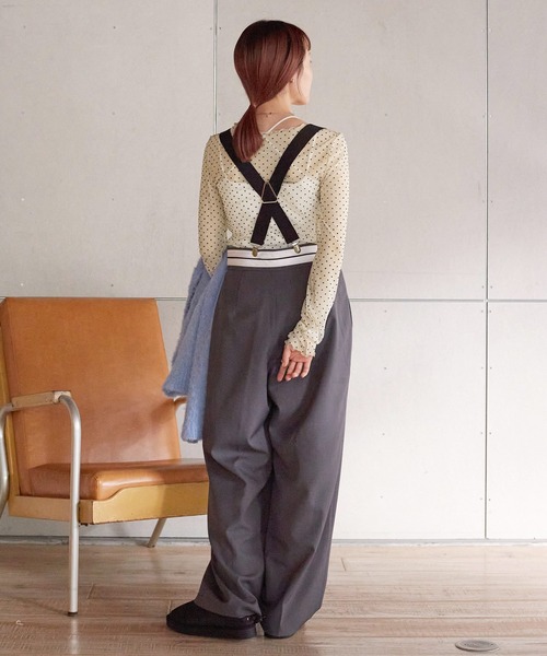 w closet（ダブルクローゼット）の「チュールドットボートネックプルオーバー（Tシャツ/カットソー・レディース・ブラック/ベージュ系その他/アイボリー・FREE）」の6枚目の写真