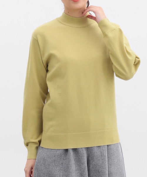 Honeys(ハニーズ)の「ヒアルロン酸ハイネックニット(ニット/セーター・レディース・アイボリー/ブルー/杢グレー/イエロー/オレンジ/ブラック/サックスブルー・M/S/L)」の6枚目の写真