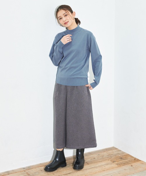 Honeys(ハニーズ)の「ヒアルロン酸ハイネックニット(ニット/セーター・レディース・アイボリー/ブルー/杢グレー/イエロー/オレンジ/ブラック/サックスブルー・M/S/L)」の13枚目の写真